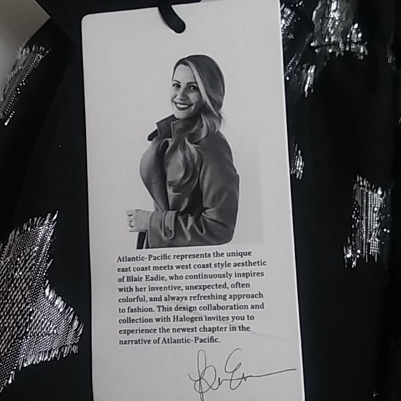 Halogen × Atlantic-Pacific Black & Silver Starlight A-Line Skirt Size Medium NWT - Picture 7 of 15